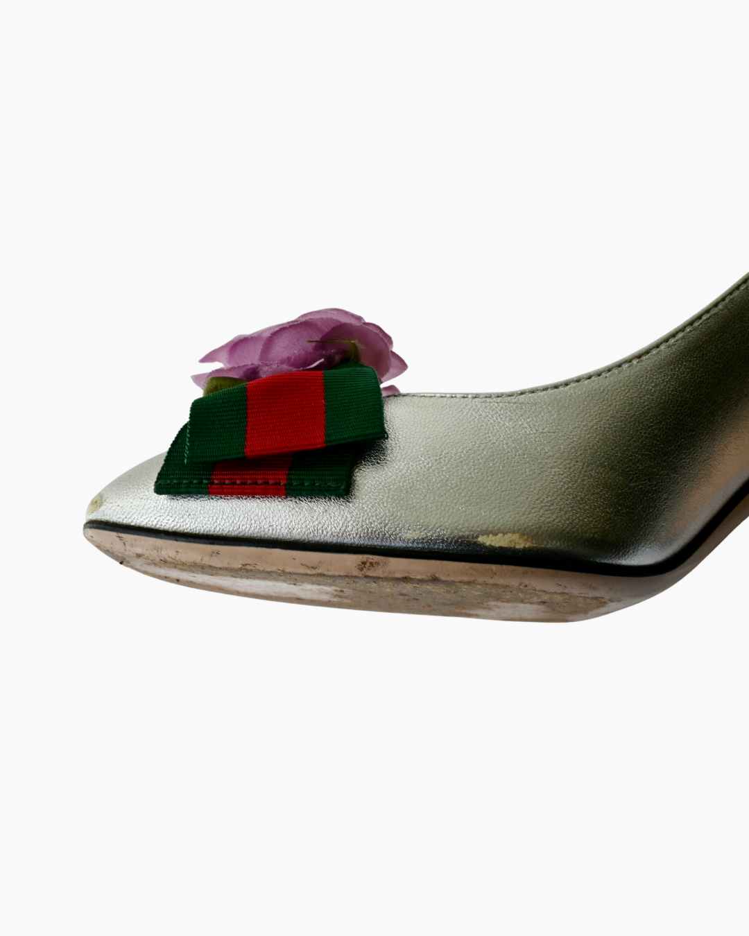 GUCCI METALLIC FLORAL PUMPS (37)
